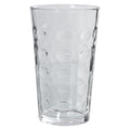 Vaso de cristal con relieve de formas ovaladas, 350 ml, sobre fondo blanco