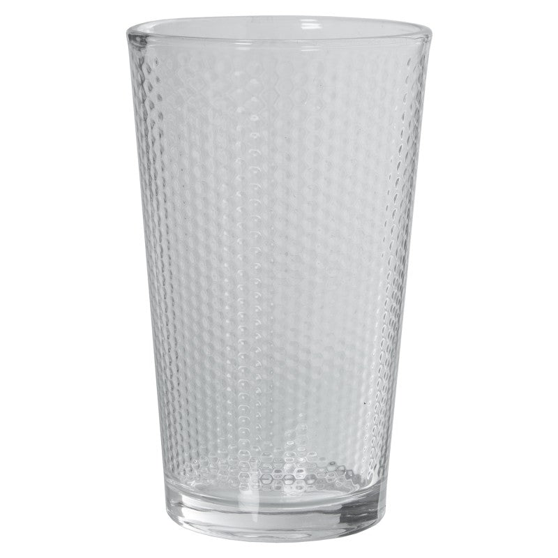 Vaso de cristal con textura, 350 ml, sobre fondo blanco