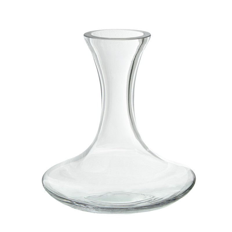 Decantador de cristal transparente sobre fondo blanco