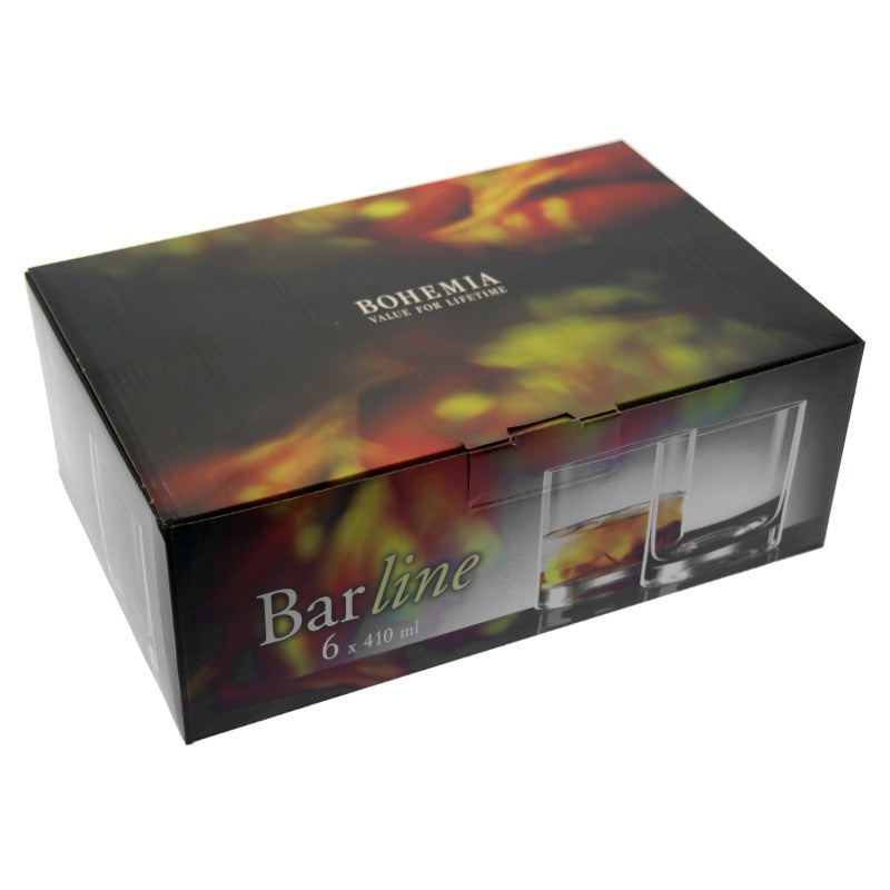 Caja de embalaje original Bohemia Bar Line, set de 6 vasos whisky de 410 ml