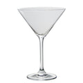 Copa Martini de cristal transparente con forma de V, 210 ml, sobre fondo blanco