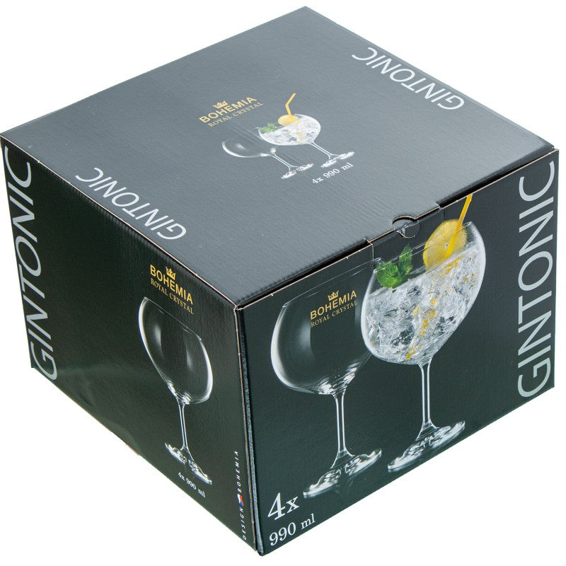 Caja de embalaje original Bohemia Gin Tonic, copas de cristal de 990 ml