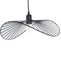 Lámpara de techo de metal negro con varillas en forma de abanico doble asimétrico