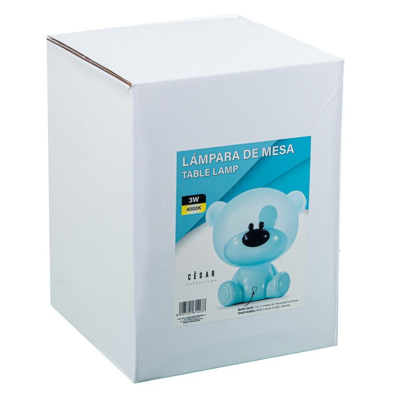 Caja de empaque de la lámpara de mesa osito azul, colección César, 3W 4000K