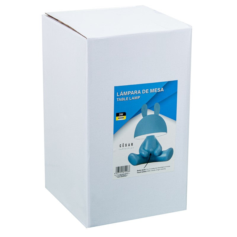 Caja de empaque de la lámpara de mesa conejo azul con altavoz, colección César, 3W 4000K