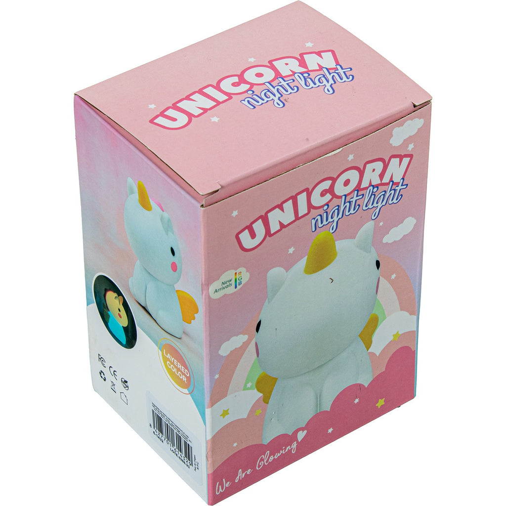 Caja de embalaje de la luz nocturna LED Unicorn Night Light con diseño rosa e ilustraciones de unicornios