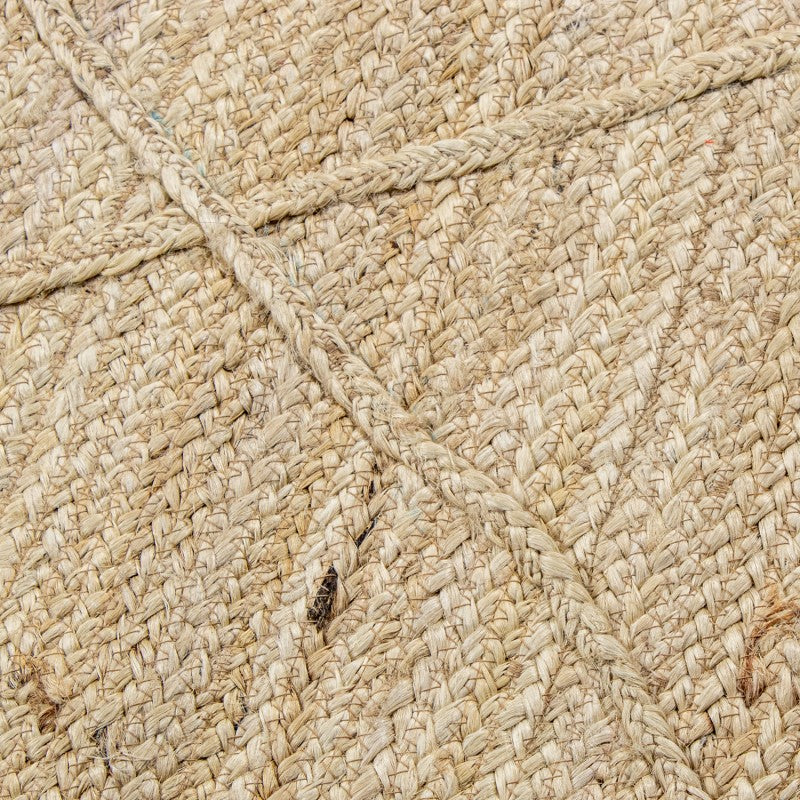 Textura macro de la fibra de yute mostrando el trenzado natural y las costuras de rombos