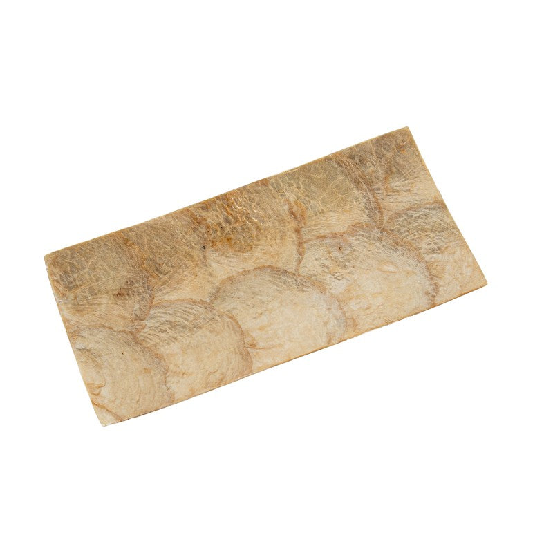 Centro decorativo de nácar tostado 20x10 cm, vista superior