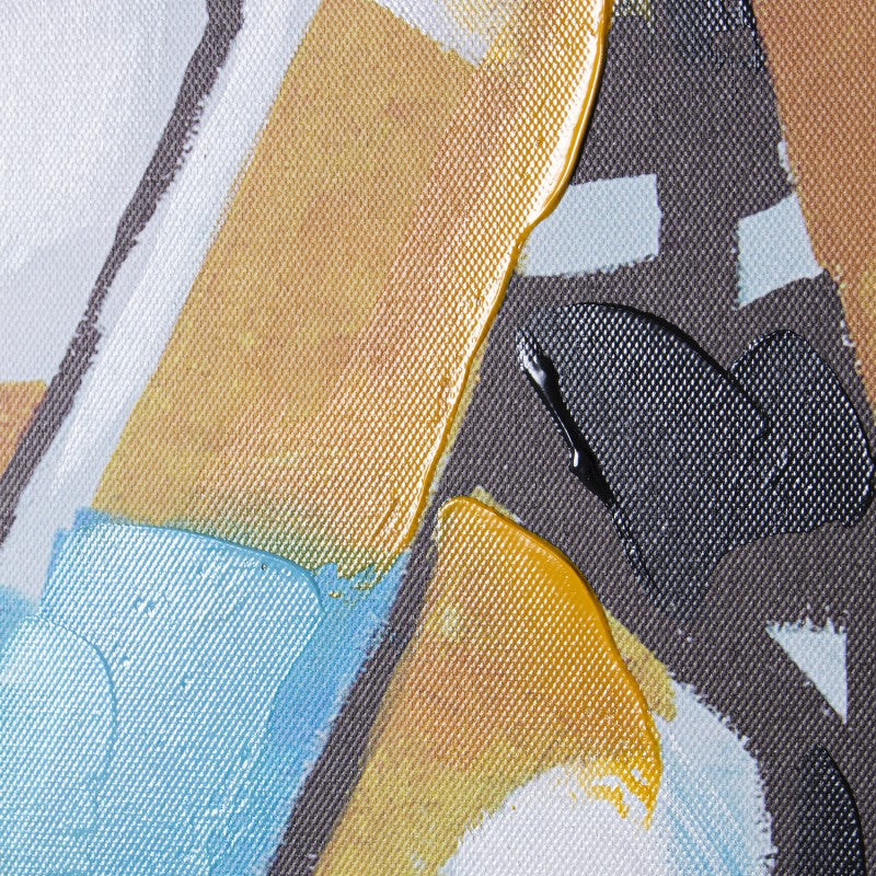 Detalle de los trazos de grafiti de colores del cuadro