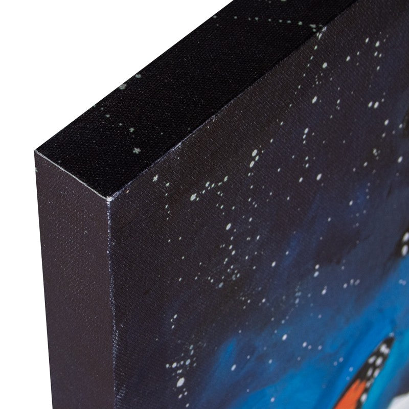 Detalle del canto y el lateral del lienzo del cuadro