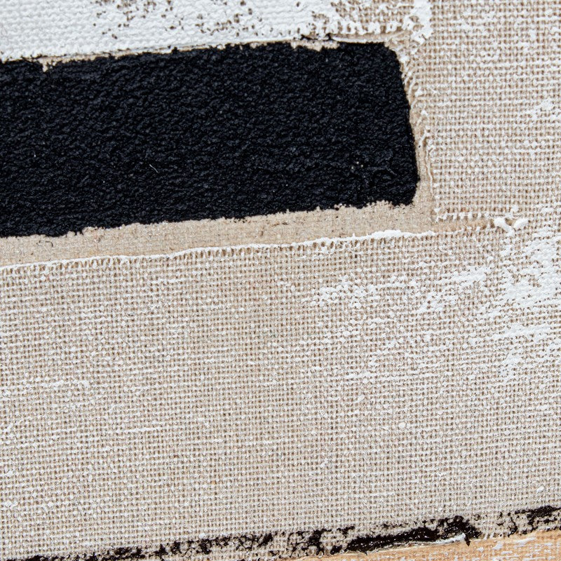 Primer plano de la textura beige y negra del lienzo