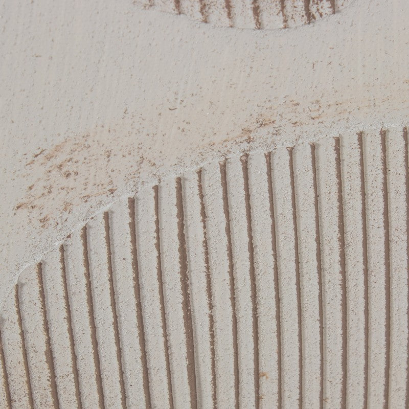 Primer plano de las formas suaves en tono beige del lienzo