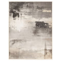 Cuadro lienzo abstracto en tonos gris y plata con destellos dorados, 80x120 cm
