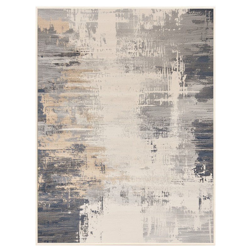 Cuadro lienzo abstracto con matices en gris, dorado y beige, 80x120 cm