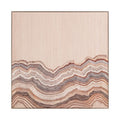 Cuadro lienzo abstracto con ondas en tonos tierra, rosa y marrón, 90x90 cm