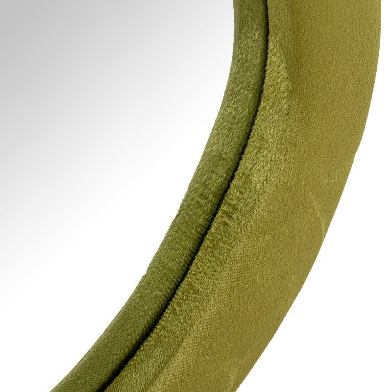Detalle de la textura de terciopelo verde del marco ondulado