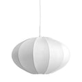 Lámpara de techo con pantalla de algodón blanco en forma ovalada