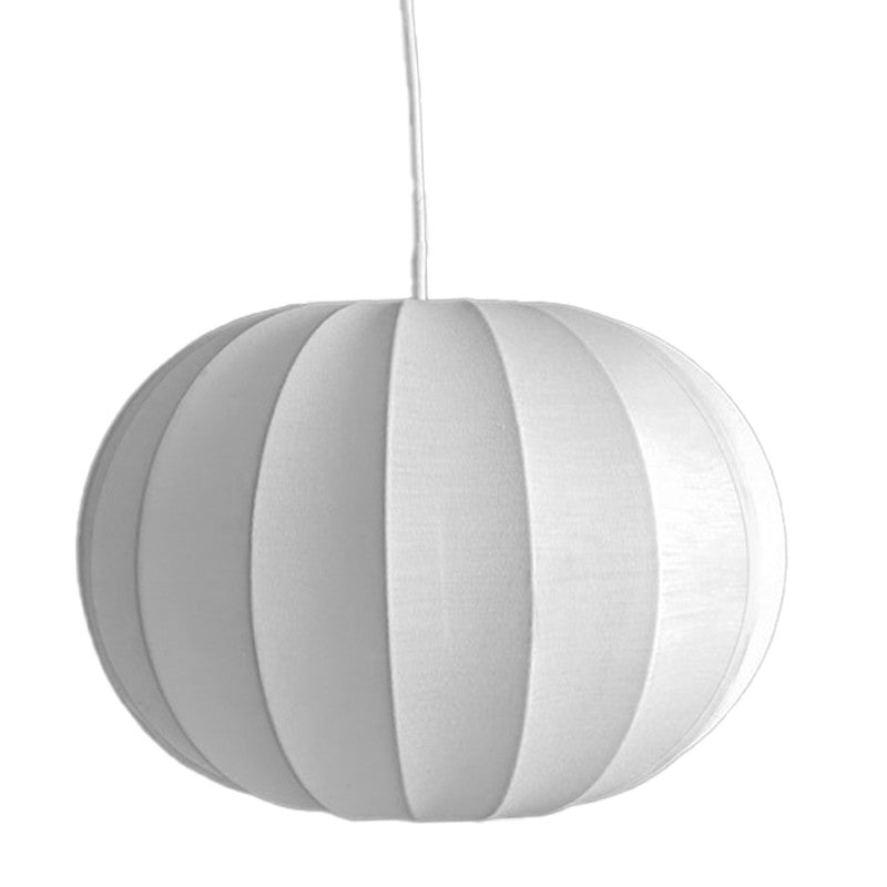Lámpara de techo con pantalla de algodón blanco en forma redonda de 32 cm