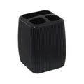 Vaso porta cepillos de dientes acrílico negro con tres compartimentos