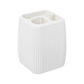 Vaso porta cepillos de dientes de acrílico blanco con líneas verticales
