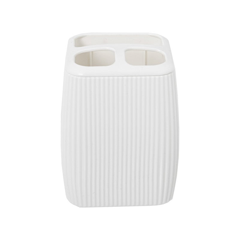 Vaso porta cepillos de dientes acrílico blanco, vista trasera
